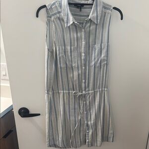 PAIGE Striped Sleeveless Button-Down Dress